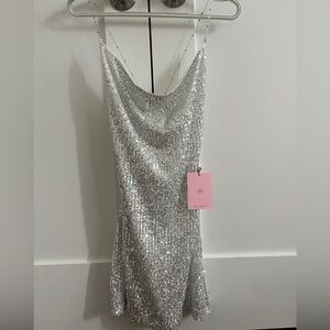 Silver Sequin Dress